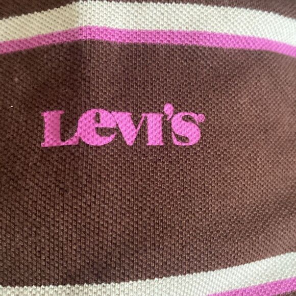 NWT Levis Men's Long Sleeve Polo Size XL Brown V-neck Relaxed Fit - Picture 6 of 7